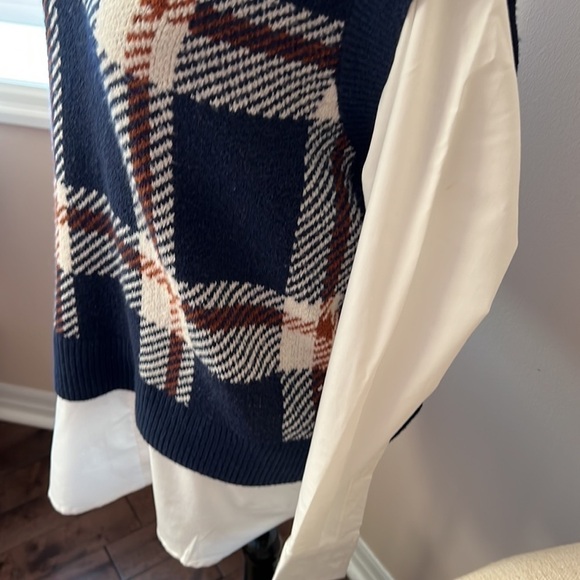 RACHEL Zoe l Plaid Vest with Long Sleeve Shirt - Picture 4 of 8